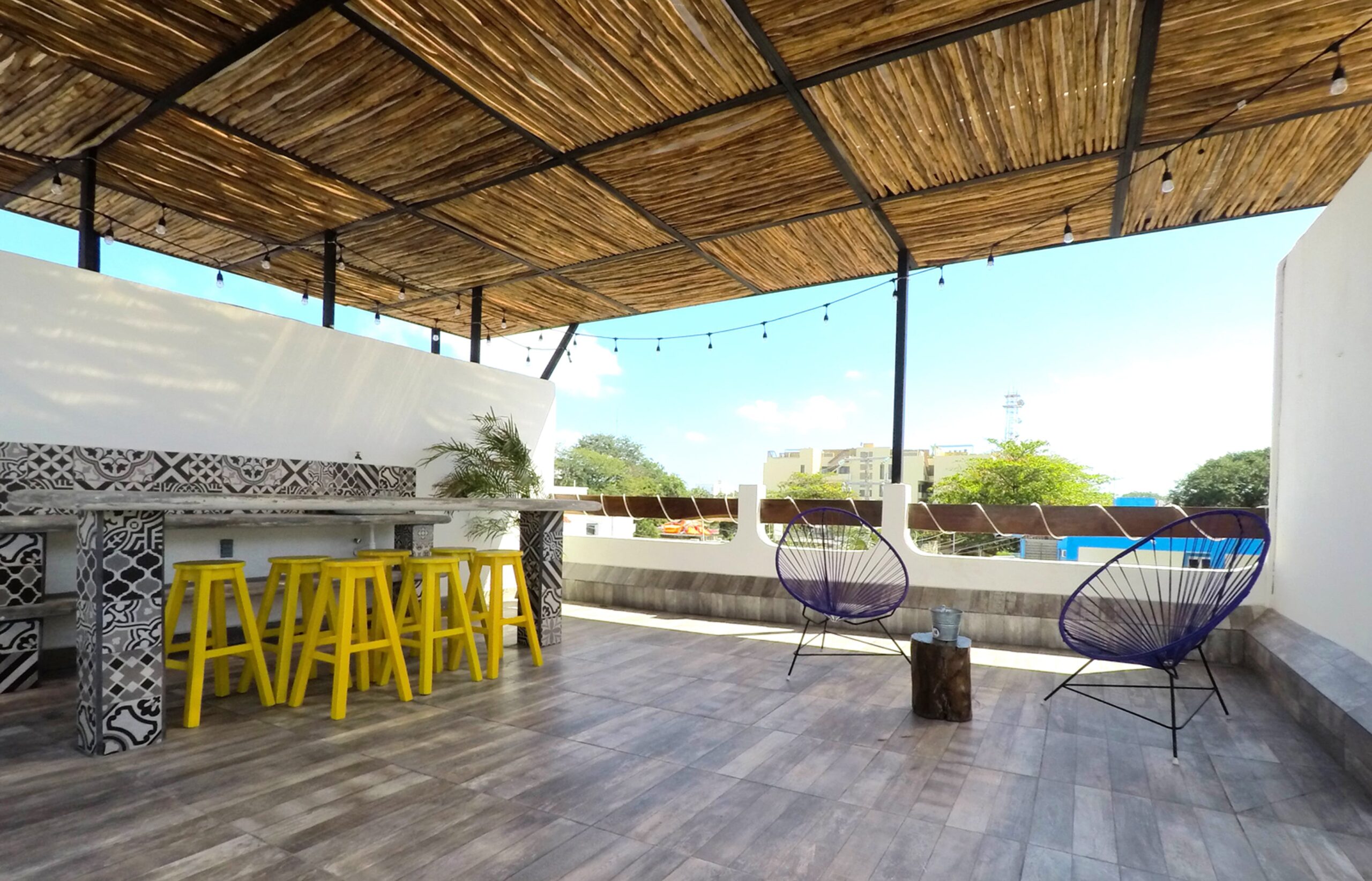 monthly rental in playa digital nomad rooftop Valentina suites roof morning-min